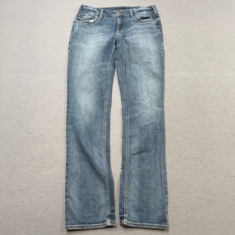 Silver Jeans Jeans Women's 31x34 Blue Denim Suki Straight Medium Wash Mid Rise